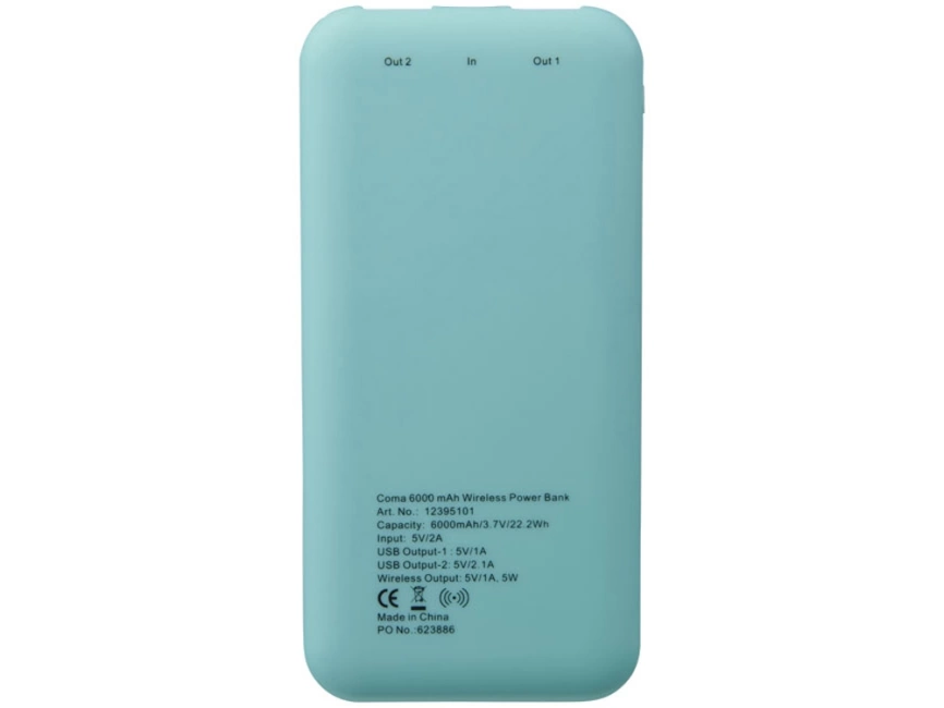 Беспроводное зарядное устройство Coma 6000 мА/ч, мятный фото 2