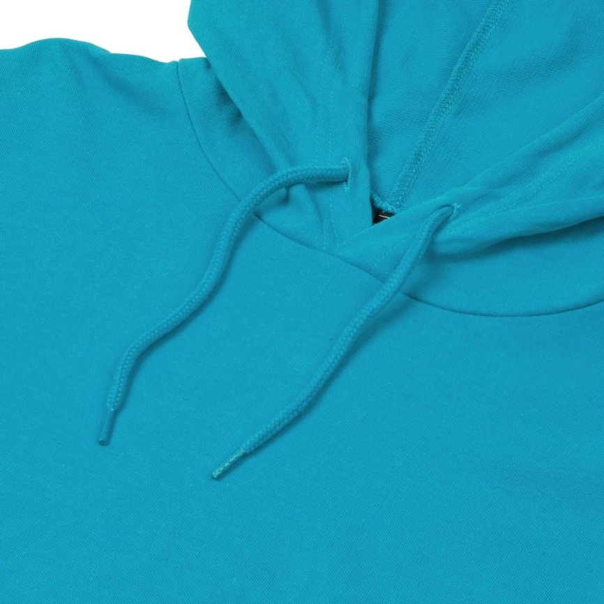 Толстовка с капюшоном унисекс Hoodie, бирюзовая, размер M фото 8