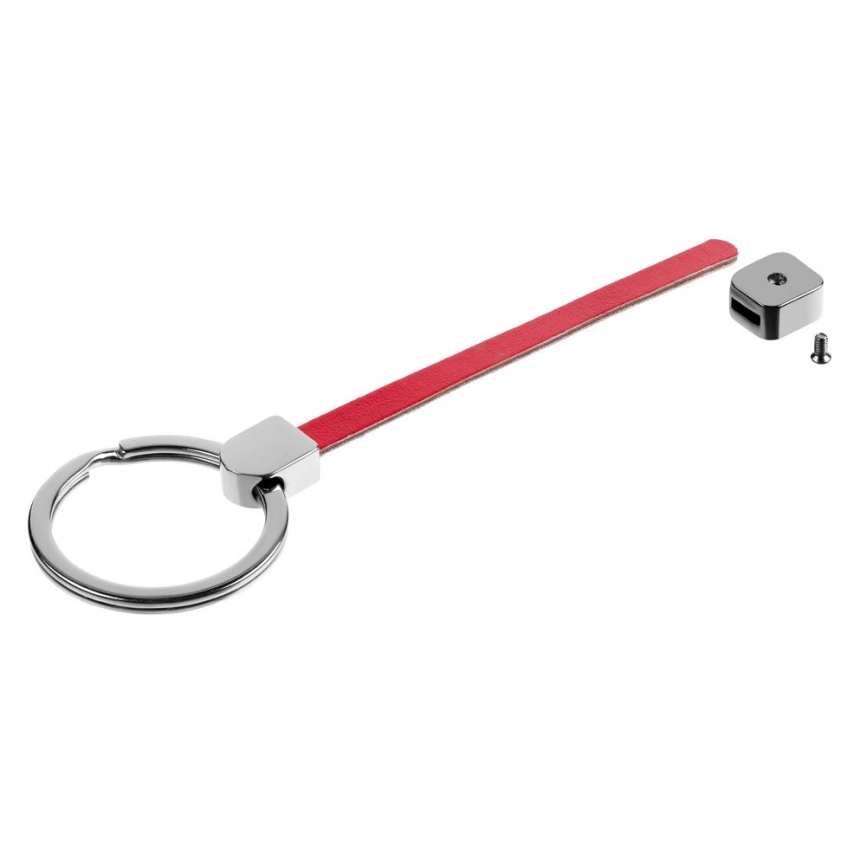 Элемент брелка-конструктора «Хлястик с кольцом и зажимом», красный фото 1