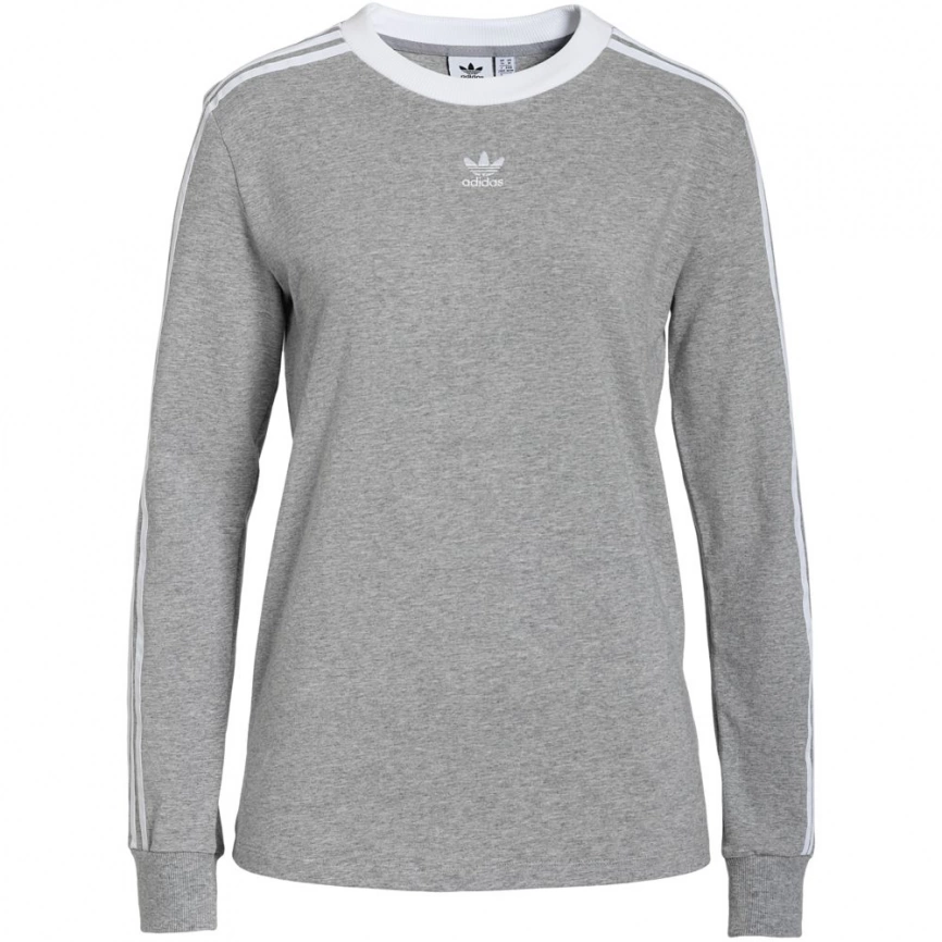 Футболка женская с длинным рукавом 3 Stripes LS, серый меланж, размер L фото 1