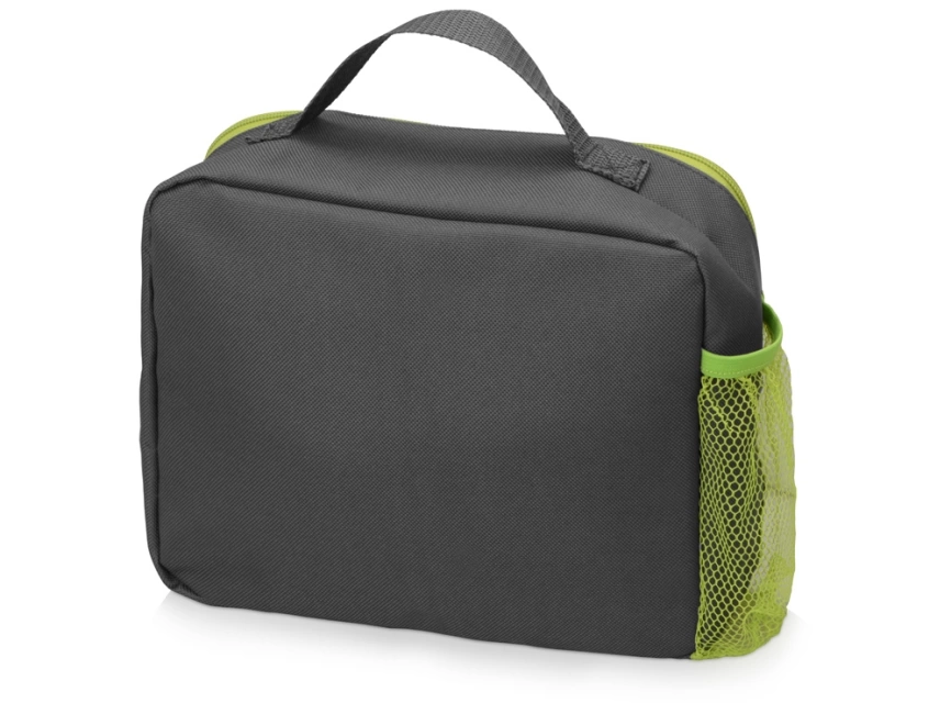 Изотермическая сумка-холодильник Breeze для ланч-бокса, серый/зел яблоко фото 3