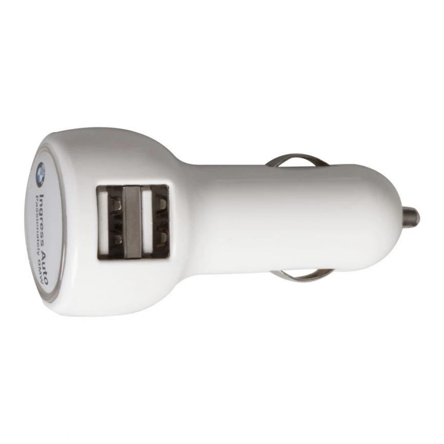 Автомобильное зарядное устройство с подсветкой Logocharger, белое фото 4