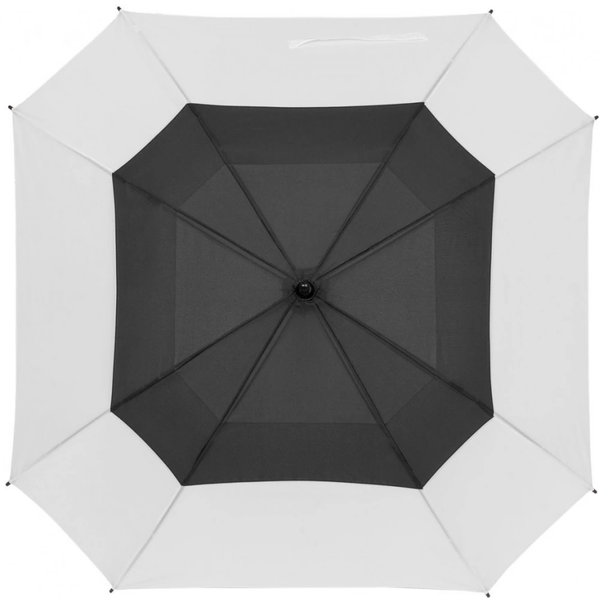 Квадратный зонт-трость Octagon, черный с белым фото 1