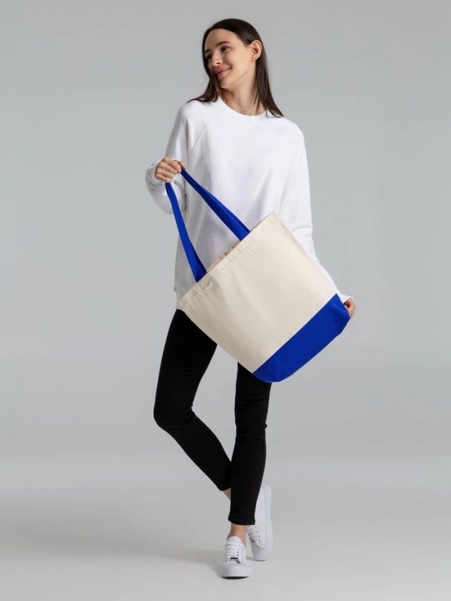 Холщовая сумка Shopaholic, темно-синяя фото 7