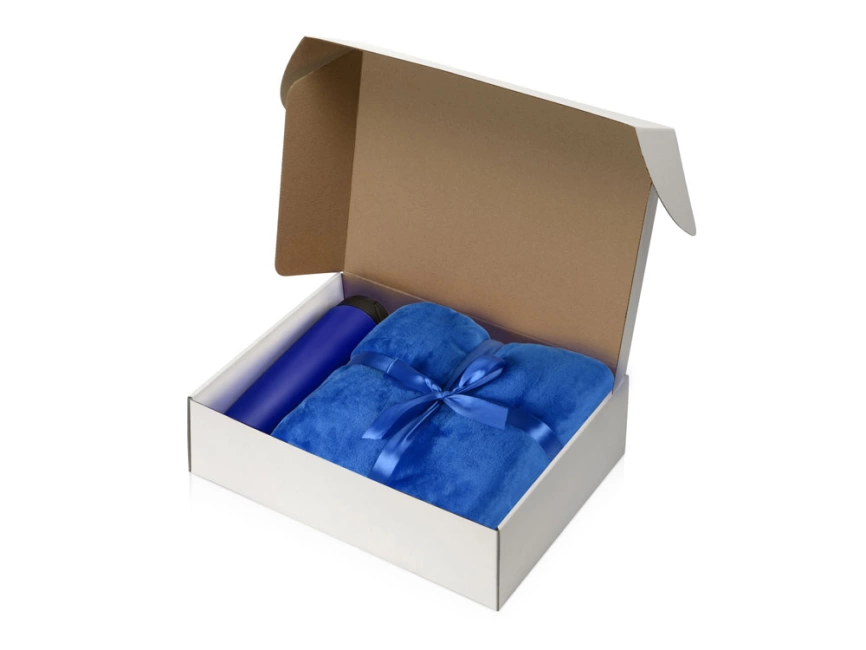 Подарочный набор с пледом, термокружкой Dreamy hygge, синий фото 2