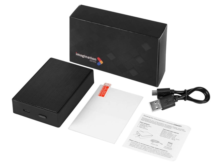 Портативная колонка Concept с полноцетной печатью, черный фото 3