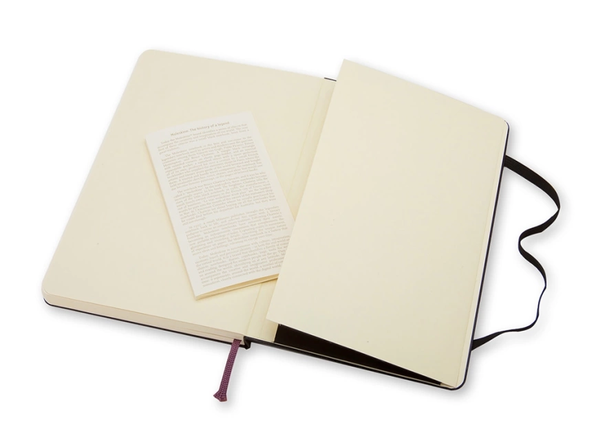 Записная книжка Moleskine Classic (нелинованный) в твердой обложке, Large (13х21см), черный фото 5