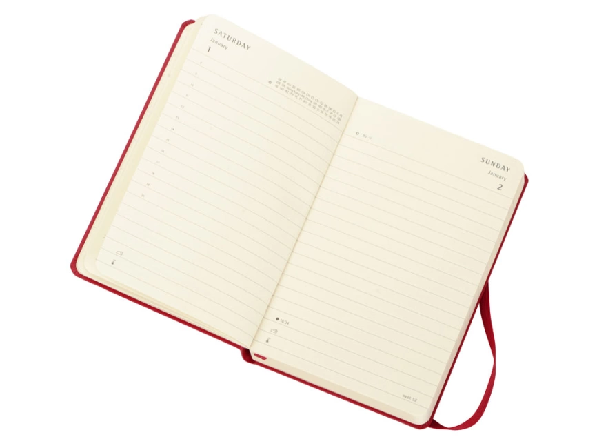 Ежедневник Moleskine Classic (2022), Pocket (9х14), красный, твердая обложка фото 4