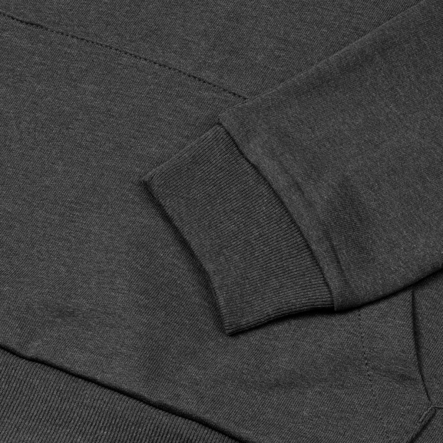 Толстовка с капюшоном унисекс Hoodie, серый меланж (антрацит), размер L фото 9