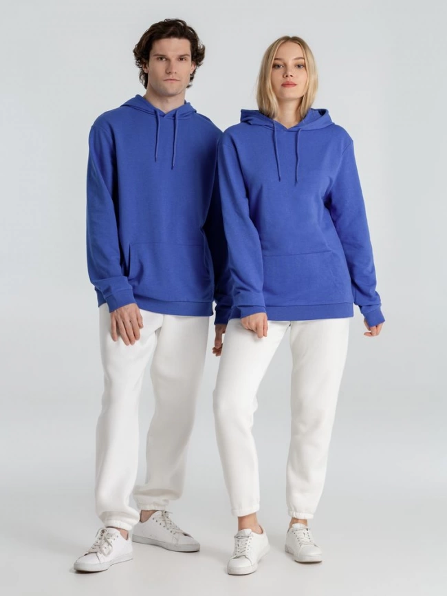 Толстовка с капюшоном унисекс Hoodie, ярко-синий меланж, размер L фото 20