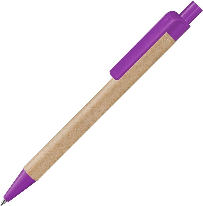 Ручка картонная VIVA NEW, неокрашенная с фиолетовыми деталями фото 1