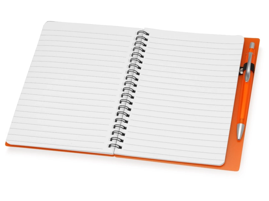 Блокнот Контакт с ручкой, оранжевый фото 3