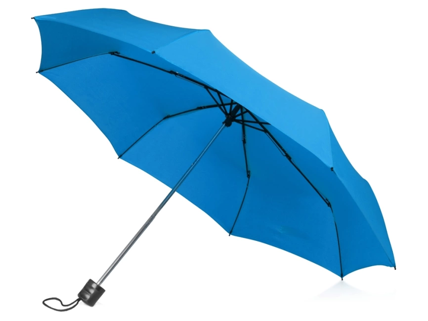 Зонт складной Columbus, механический, 3 сложения, с чехлом, голубой фото 1