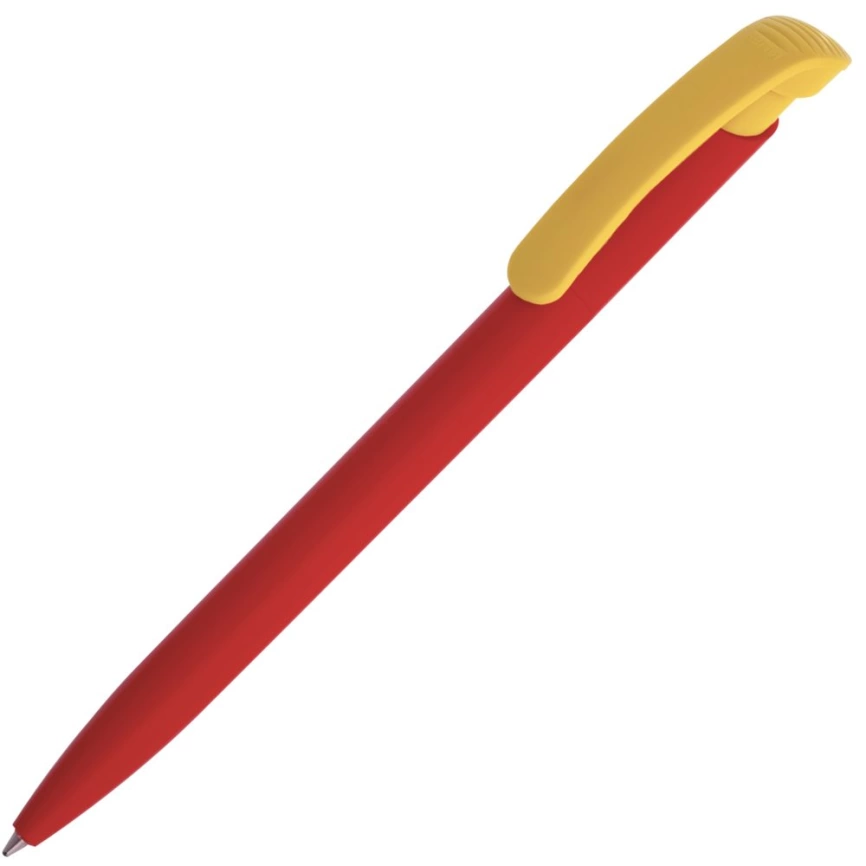 Ручка шариковая Clear Solid, красная с желтым фото 1