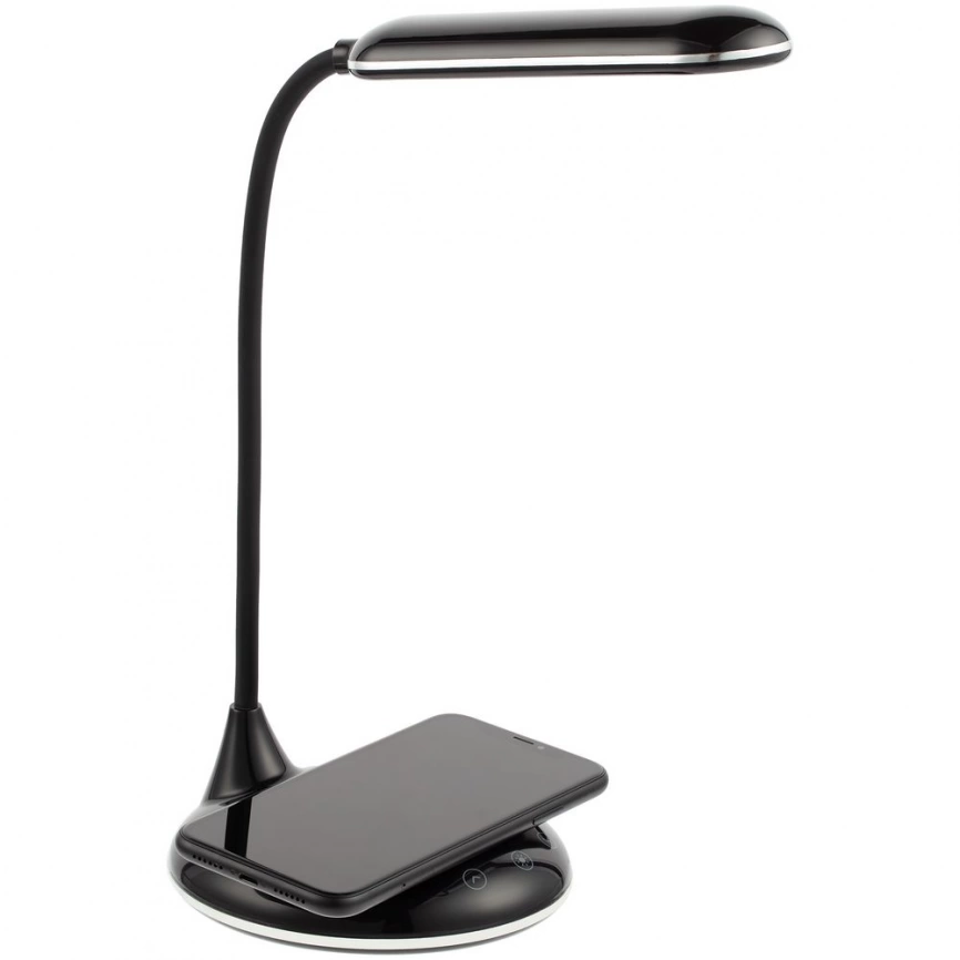 Лампа с беспроводной зарядкой Bright Helper, черная фото 3