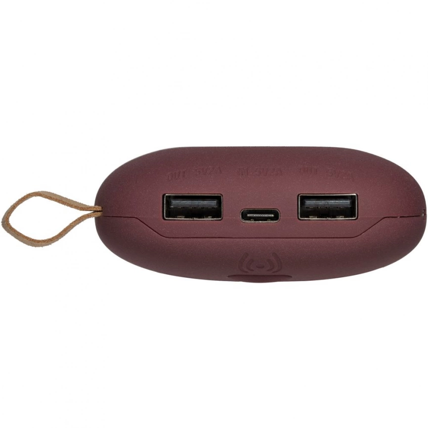 Аккумулятор с беспроводной зарядкой Pebble Wireless 9000 мАч, винный фото 14