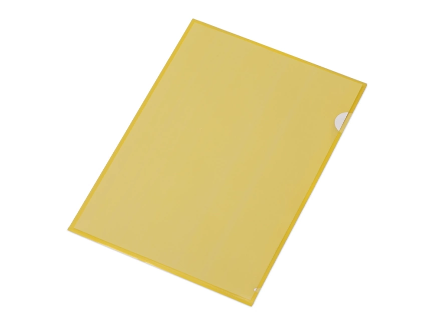 Папка-уголок прозрачный формата А4  0,18 мм, желтый глянцевый фото 2