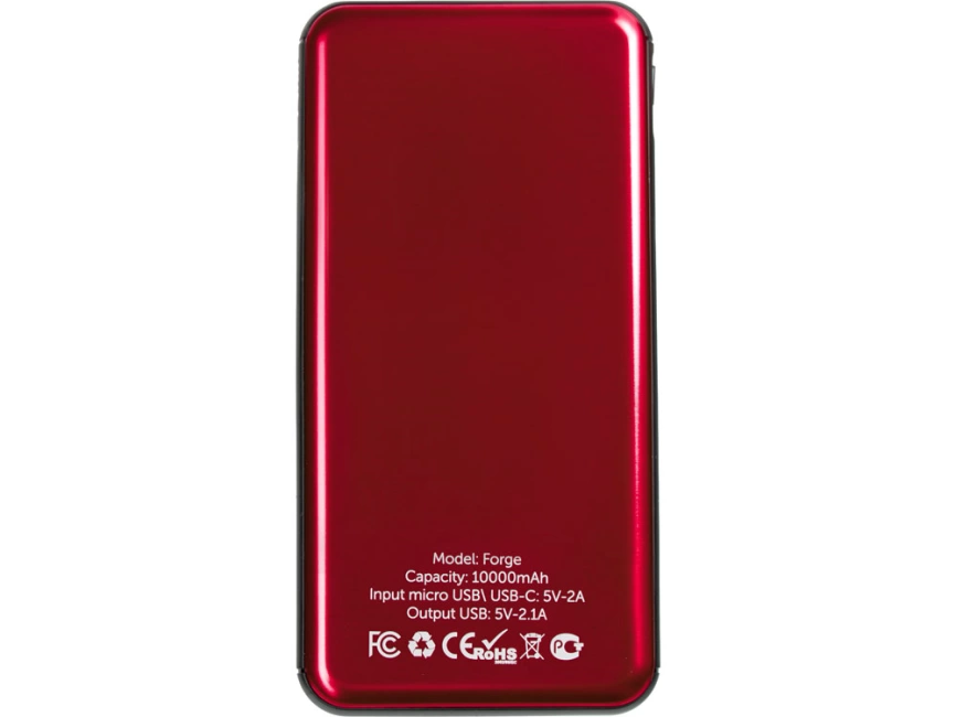 Внешний аккумулятор Forge, Evolt, металл, 10000mah, красный фото 3