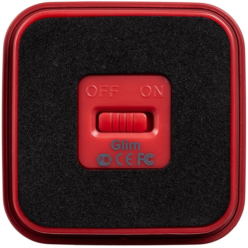 Беспроводная колонка с подсветкой логотипа Glim, красная фото 7