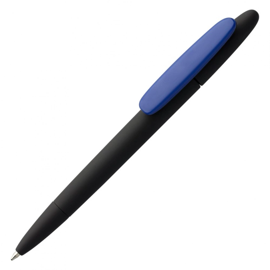 Ручка шариковая Prodir DS5 TRR-P Soft Touch, черная с синим фото 1