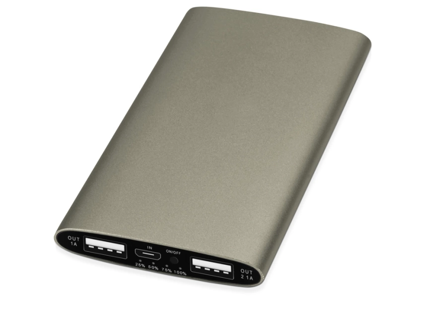 Портативное зарядное устройство Мун с 2-мя USB-портами, 4400 mAh, бронзовый фото 1