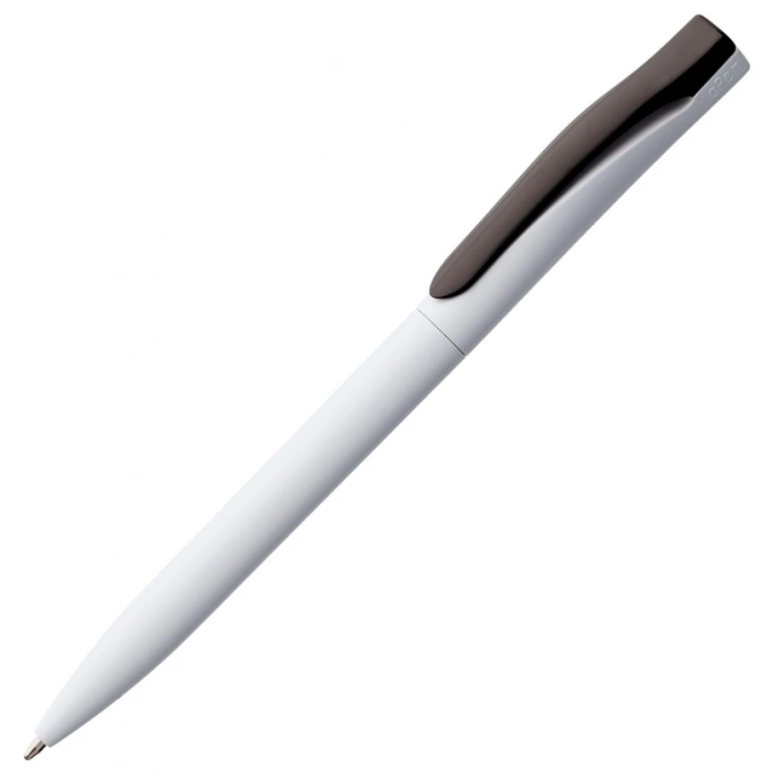 Ручка шариковая Pin, белая с черным фото 1