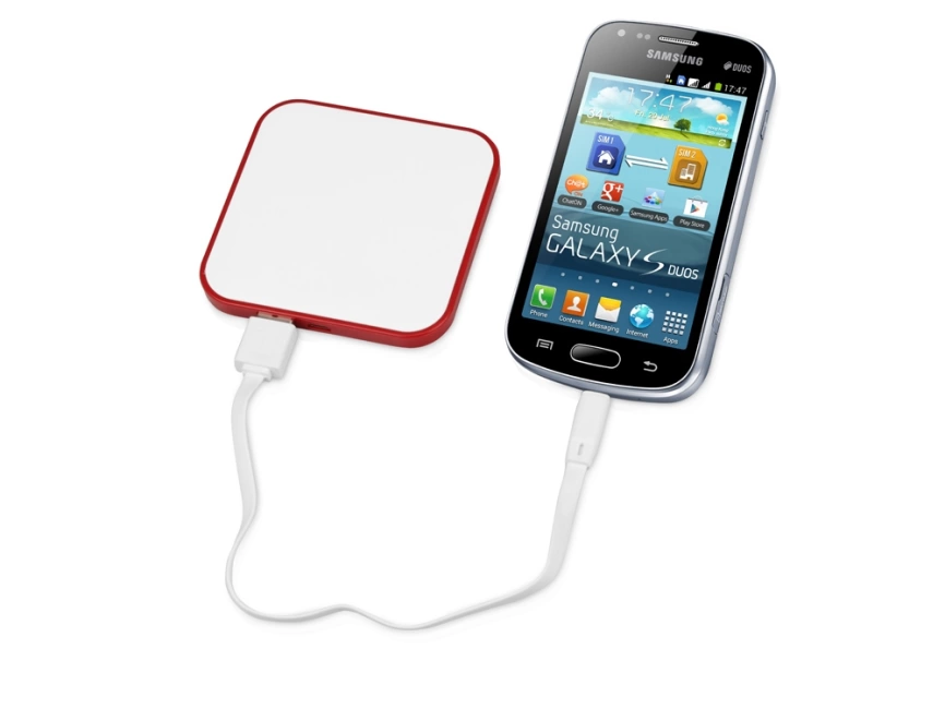 Портативное зарядное устройство (power bank) Квадрум, 2600 mAh, красный фото 3