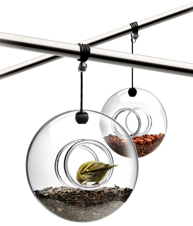 Кормушка для птиц Bird Feeder, подвесная, прозрачная фото 2