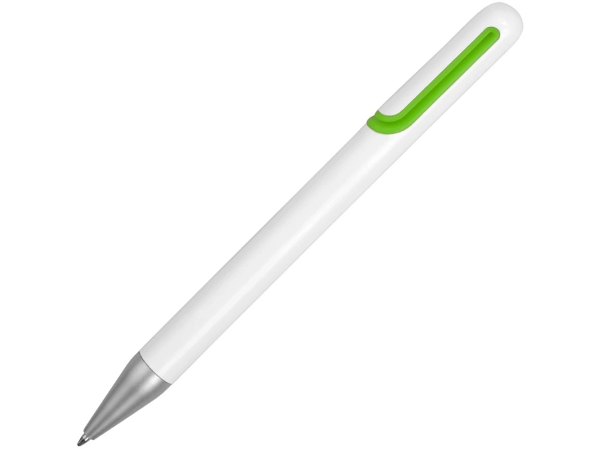Ручка шариковая Nassau, белая с зеленое яблоко фото 1