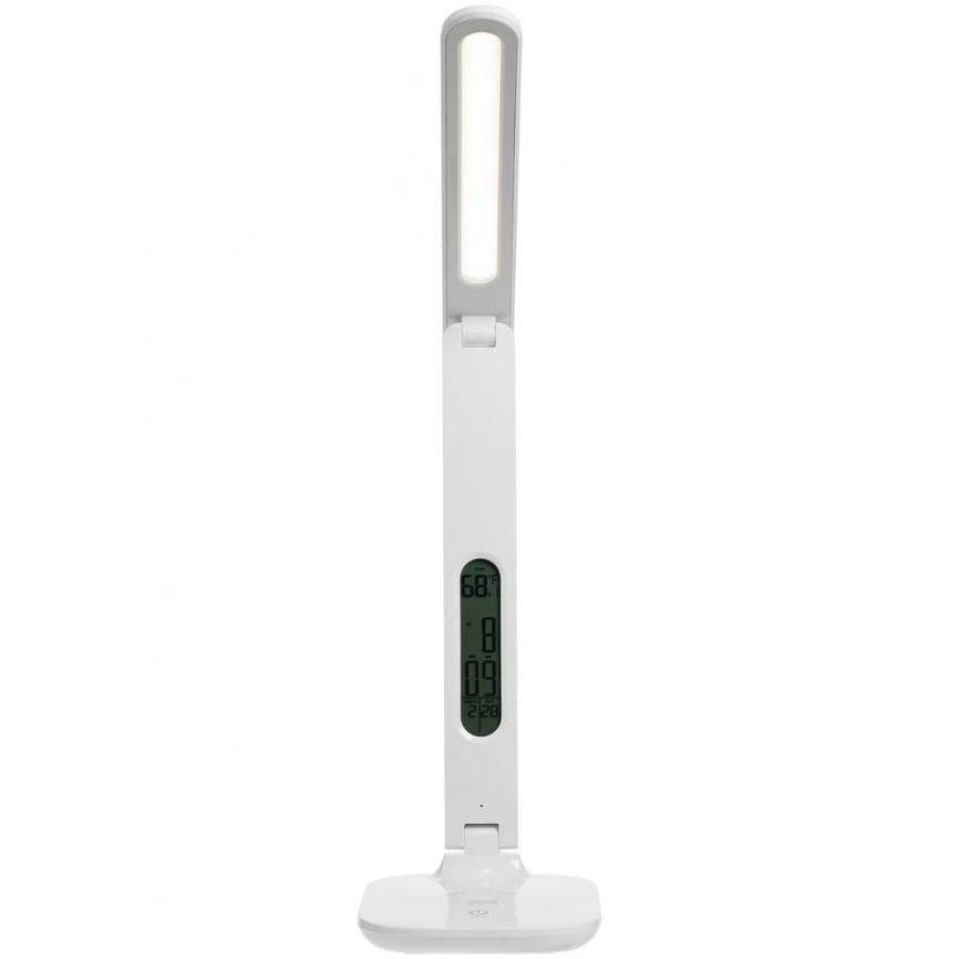 Настольная лампа с часами и календарем Office Torch, белая фото 3