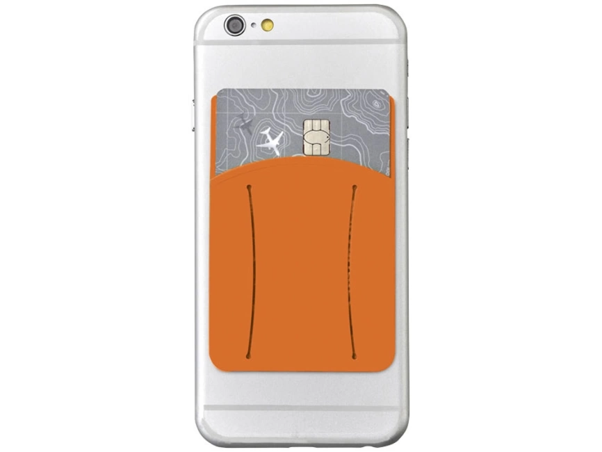 Картхолдер для телефона с отверстием для пальца, оранжевый фото 1