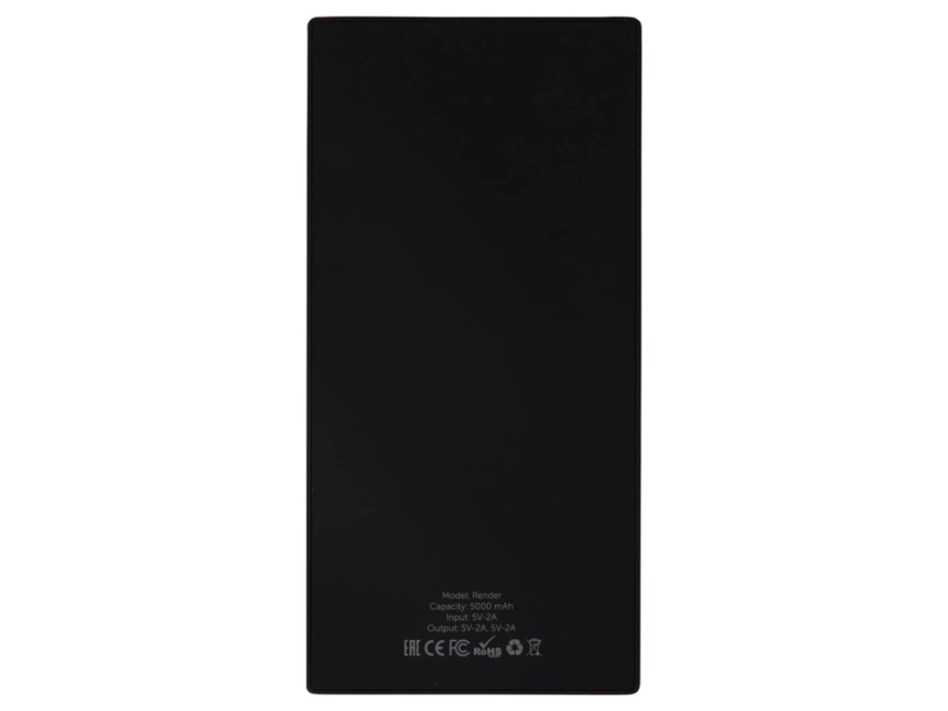 Портативное зарядное устройство Render с полноцветной, 5000 mAh, черный фото 5