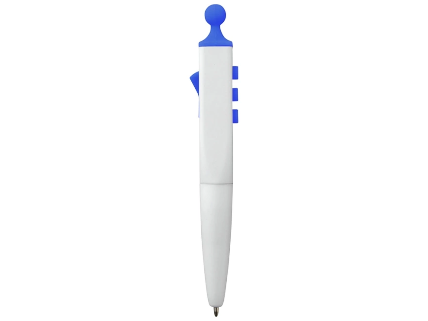 Ручка шариковая Clic Pen, белая с ярко-синим фото 3