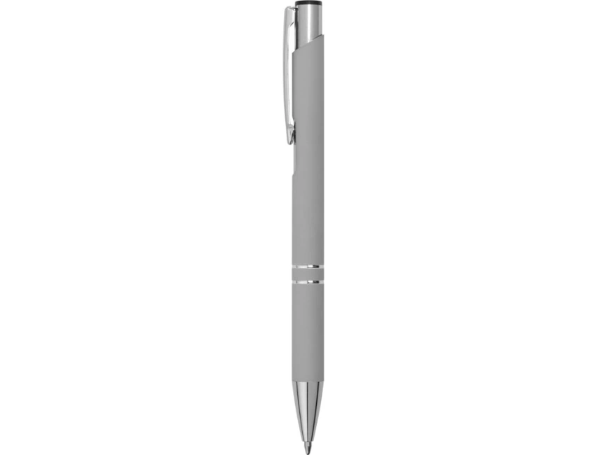 Ручка металлическая шариковая Legend Gum софт-тач, серый фото 3