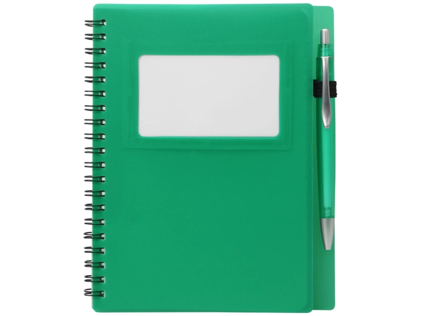 Блокнот Контакт с ручкой, зеленый фото 4