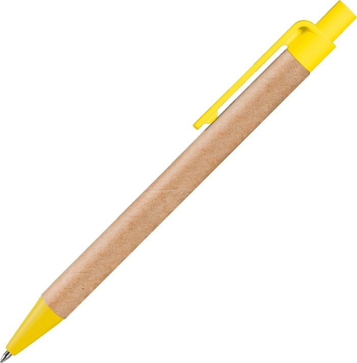 Ручка картонная VIVA NEW, неокрашенная с жёлтыми деталями фото 3