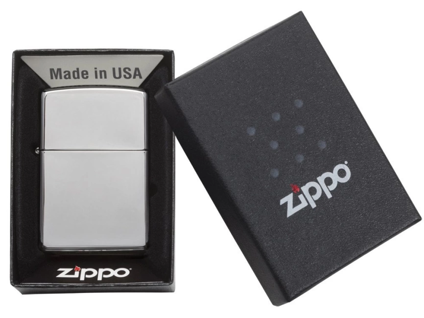Зажигалка ZIPPO Classic с покрытием High Polish Chrome, латунь/сталь, серебристая, 38x13x57 мм фото 6