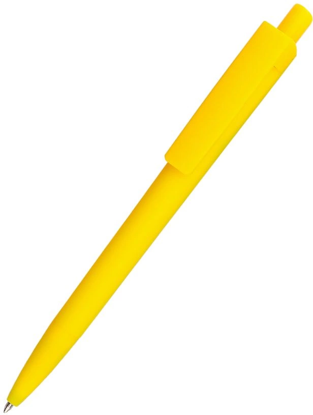 Ручка шариковая Agata софт-тач, жёлтая фото 1
