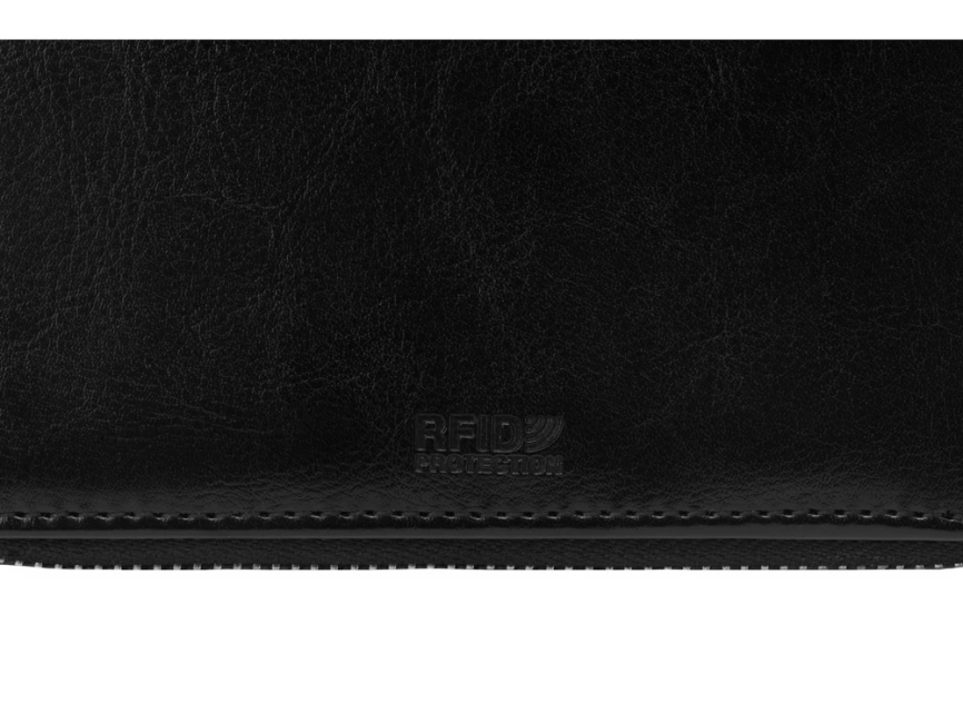 Бизнес-блокнот на молнии А5 Fabrizio с RFID защитой и ручкой, черный фото 10