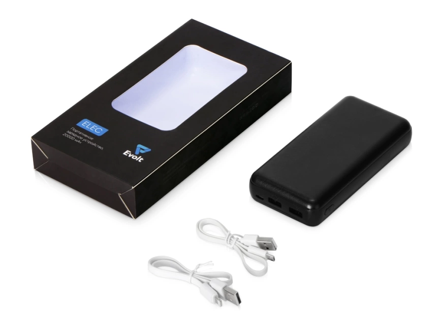 Портативное зарядное устройство Elec, 20000 mAh, черный фото 8