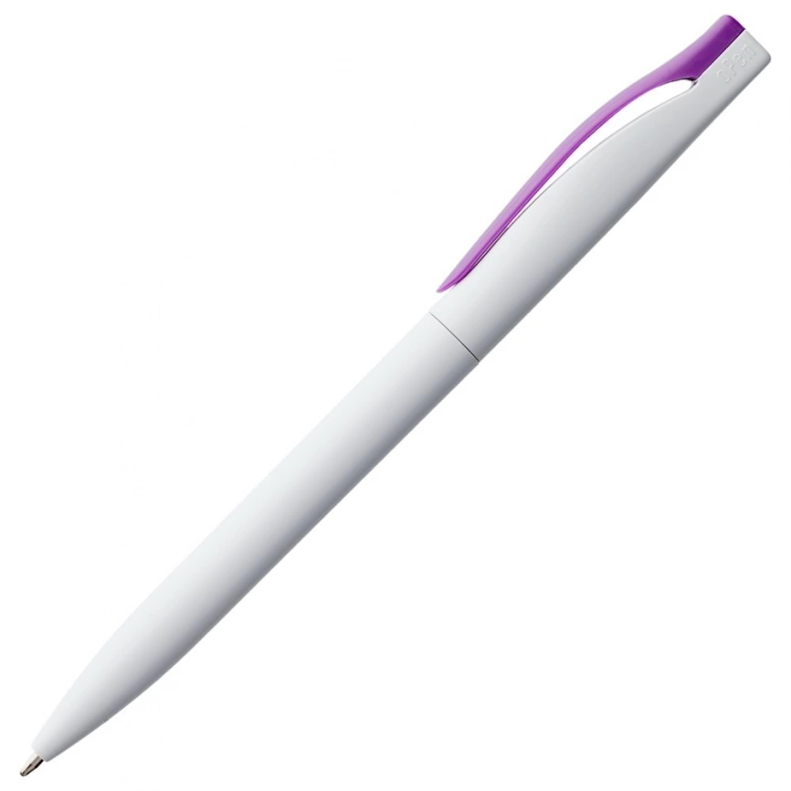 Ручка шариковая Pin, белая с фиолетовым фото 3