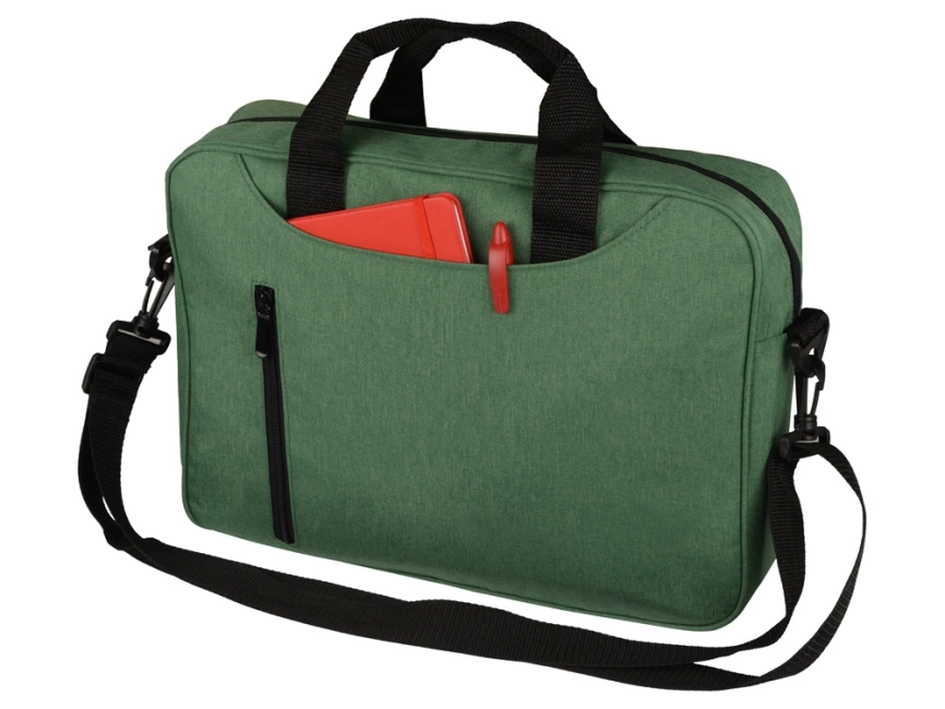Сумка для ноутбука Wing с вертикальным наружным карманом, зеленый фото 2