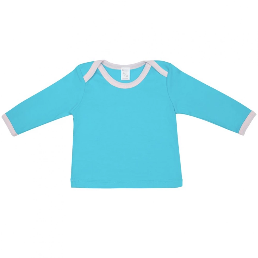 Футболка детская с длинным рукавом Baby Prime, бирюзовая с розовым, 80 см фото 1