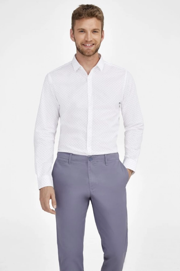 Рубашка мужская Becker Men, бордовая с белым, размер L фото 5