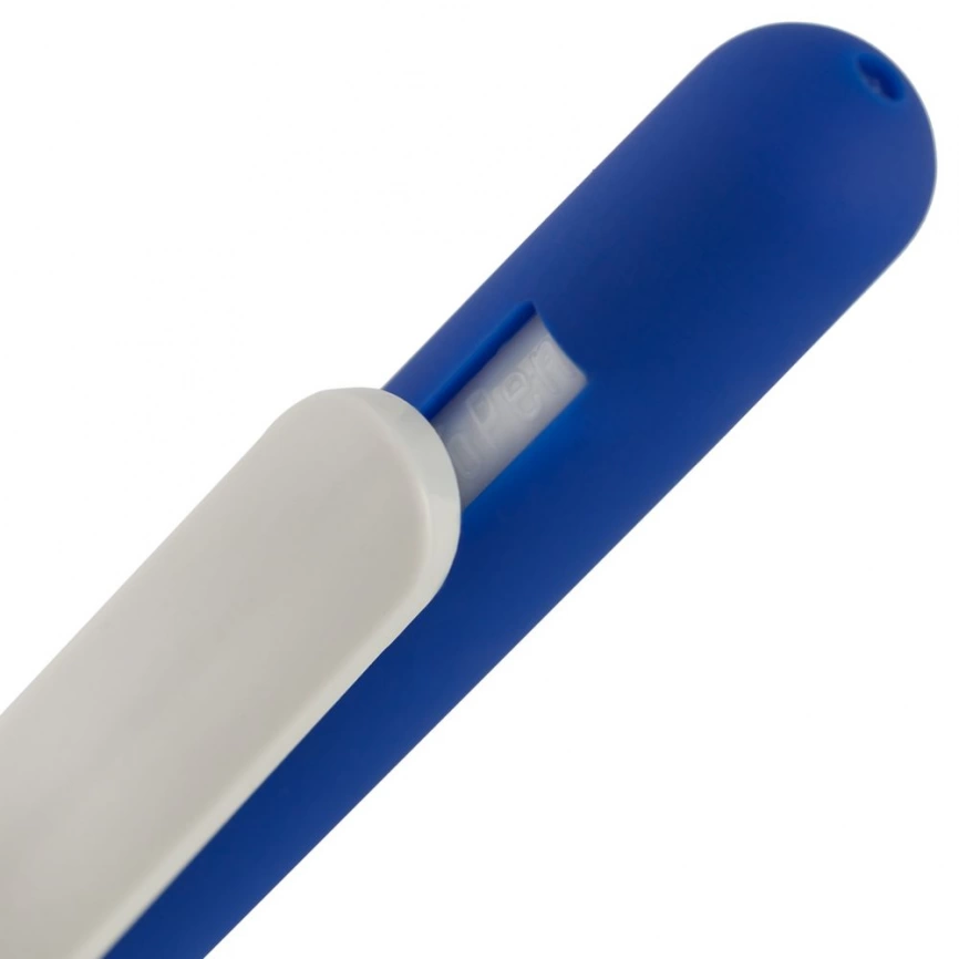 Ручка шариковая Swiper Soft Touch, синяя с белым фото 2