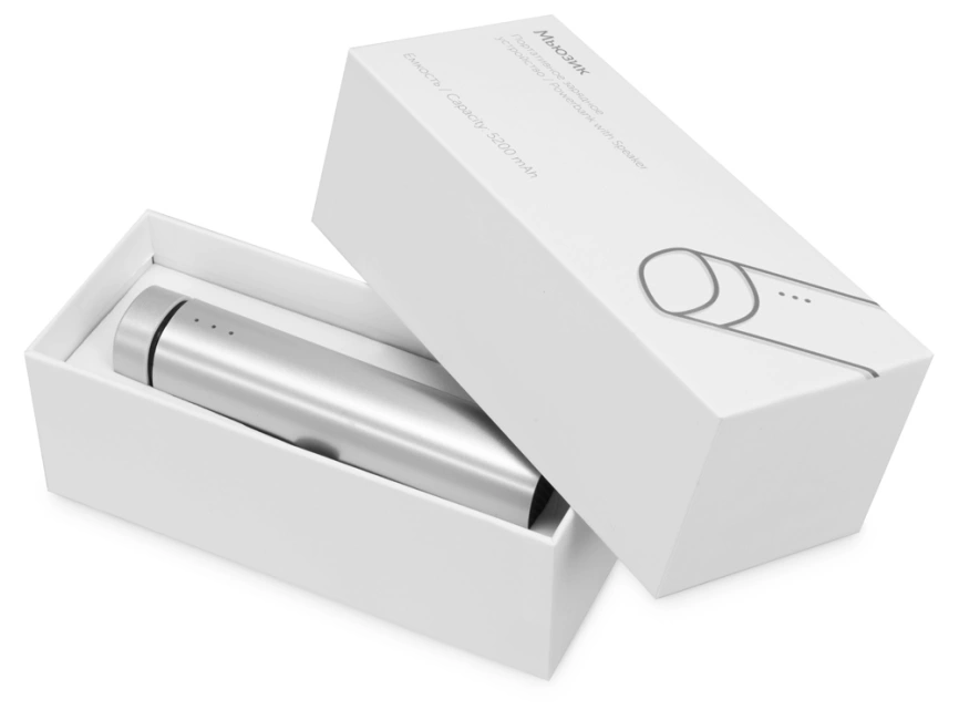 Портативное зарядное устройство Мьюзик, 5200 mAh, серебристый фото 9