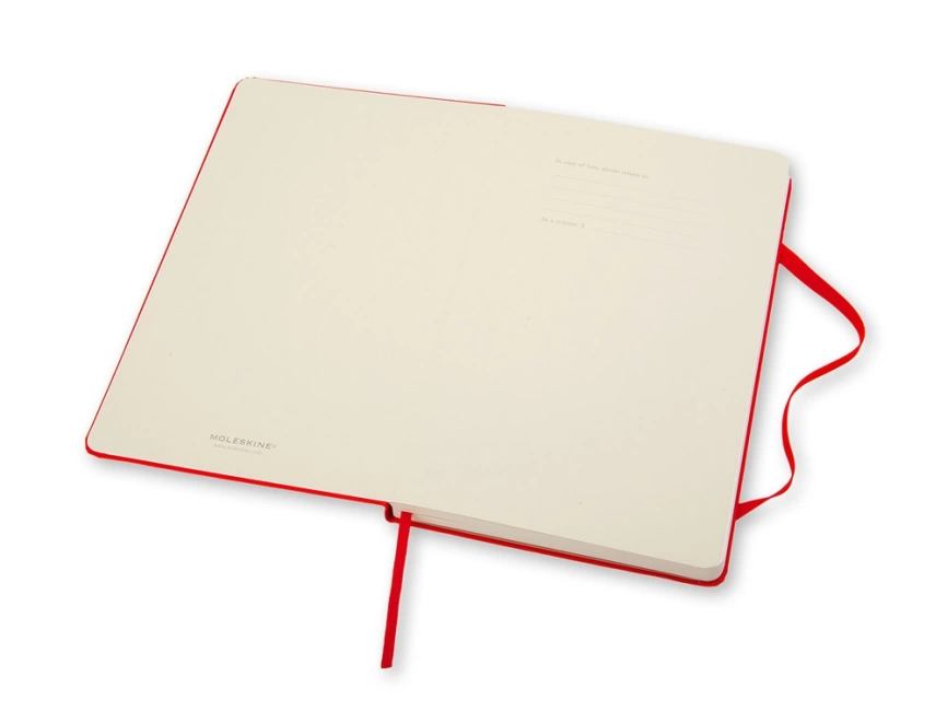 Записная книжка Moleskine Classic (нелинованный) в твердой обложке, Large (13х21см), красный фото 6