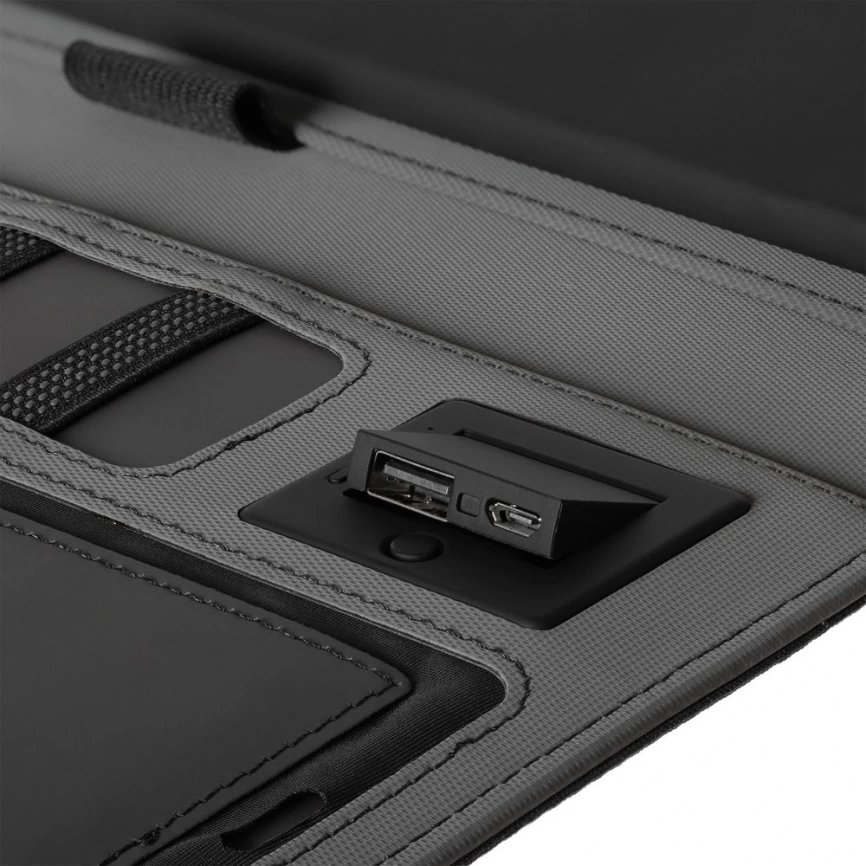 Органайзер Midstream с блокнотом и аккумулятором, черный фото 9