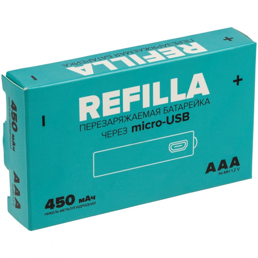 Набор перезаряжаемых батареек Refilla AAA, 450 мАч фото 6