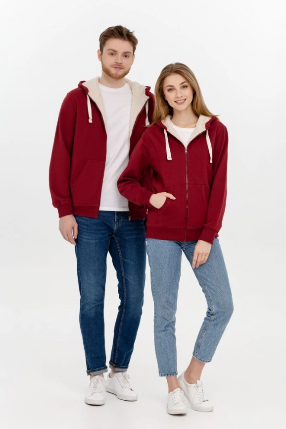 Толстовка на молнии Kulonga Sherpa, бордовая, размер XL фото 9